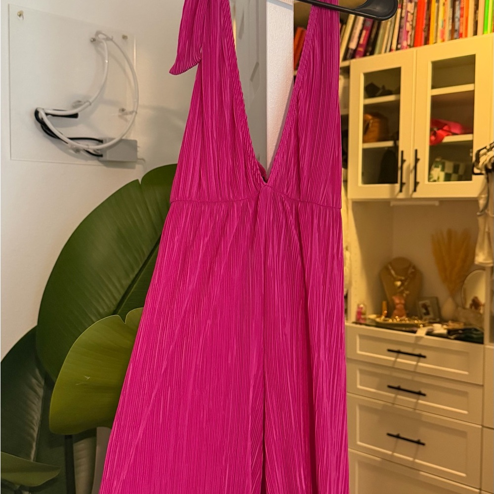 Pink halter jumpsuit
